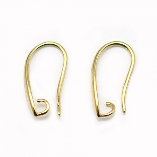 Hook earrings by "flash" Gold on brass 9*17mm x 2pcs
