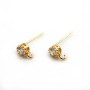 Round Ear studs plated with "flash" gold on brass 4.2mm x 2pcs