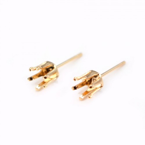 Pinos de orelha de gato banhados a ouro por "flash" em latão 5,5x15mm x 2pcs