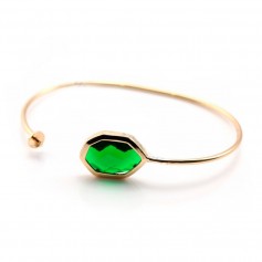 Flexibles Armband für halbdurchbohrte Perlen und Glas mit grüner Fassung 18cm x 1Stk