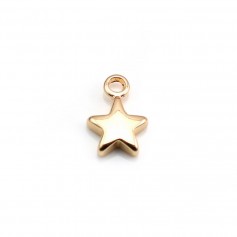 Estrela de encanto por "flash" ouro sobre latão 7x10mm x 10pcs