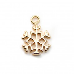Snowflake Charm Plated by "flash" gold on brass 13.5x18mm x 1pc