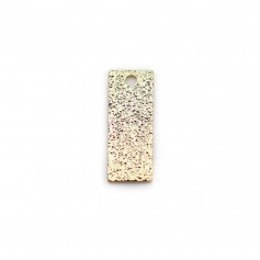 Breloque en rectangle "diamanté" plaquée par doré sur laiton, 5x13mm x 8pcs