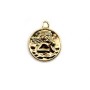 Medal pendant with an angel, plated with "flash" gold on brass 15.5mm x 2pcs