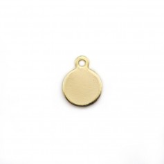 Runder Charm, vergoldet durch "flash" Gold auf Messing 8mm mit einem Ring x 10pcs