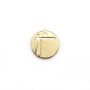 Round charm, plated by "flash" gold on brass 10mm x 4pcs