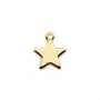 Charm star by "flash" gold on brass 7x10mm x 10pcs