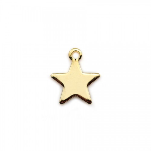 Charm star by "flash" gold on brass 10mm x 10pcs