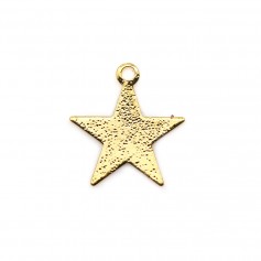 Estrela de encanto, dourada por "flash" em latão 13mm x 6pcs