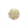 Round glittered charm, plated by "flash" gold on brass 12mm x 6pcs