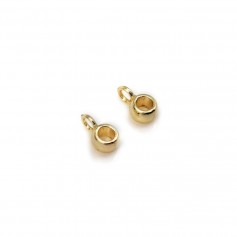 Charm, in size of 4x7mm, plated by "flash" gold on brass x 10pcs
