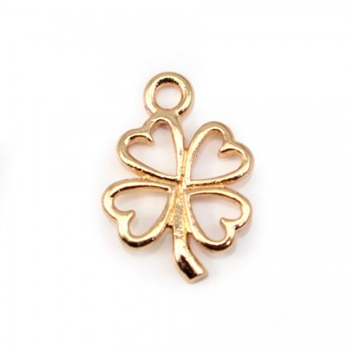  Clover by "flash" Gold on brass10.5x16mm x1pc