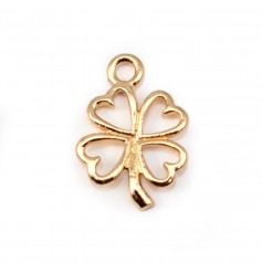  Clover by "flash" Gold on brass10.5x16mm x1pc