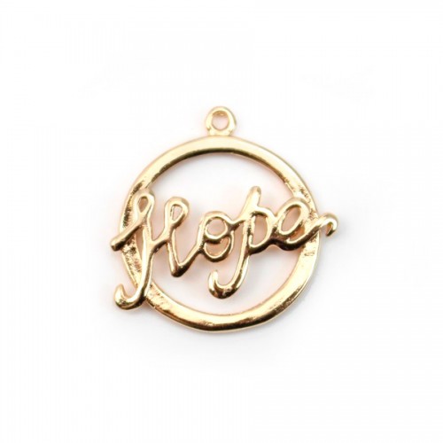 Pendant hope by "flash" gold on brass 19mm x 4pcs