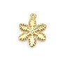 Snowflake pendant plated "flash" gold brass 9.5x11.5mm x 2pcs