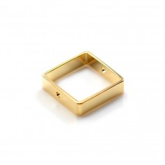 15mm quadratischer Abstandhalter, vergoldet mit "Flash" Gold auf Messing x 4Stk