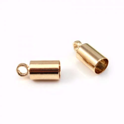 3,5mm de tampas de extremidade de cabo banhadas a ouro flash em latão x 2pcs