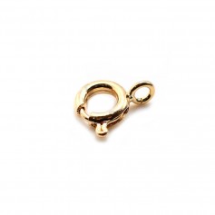 Clasp gold plated spring on brass 5mm x 5pcs