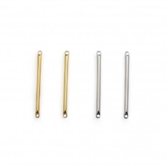 Intercalary in the shape of a tube, 1.5x40mm, plated with "flash" gold on brass x 6pcs
