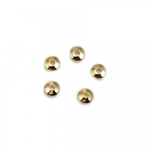 Perlina distanziatrice rotonda 4,8x2 mm, placcata oro "flash" su ottone x 10 pz