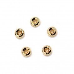 Spacer bead, in the shape of a roundel 3x6mm, plated by "flash" gold on brass x 10pcs