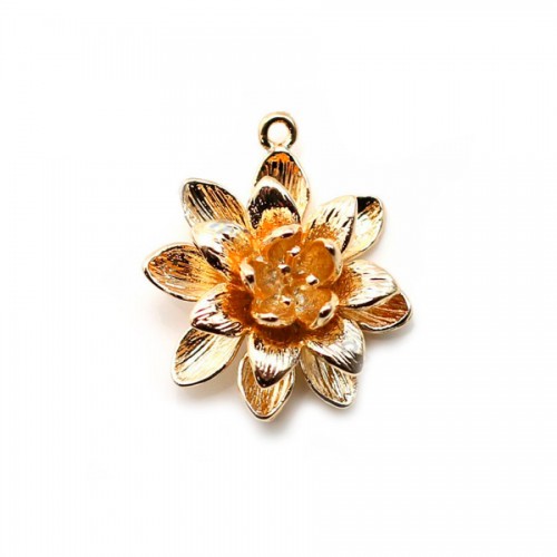 Intercalary flower by "flash" gold on brass 16x19mm x 2pcs