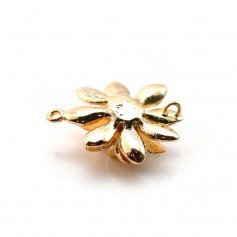 Flower spacer plated by "flash" gold on brass 16x19mm x 2pcs