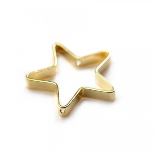 Espaçador de Estrelas, banhado a ouro com flash dourado em latão 29mm x 1pc