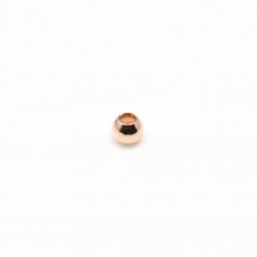 Perlina rotonda da 2 mm, placcata oro rosa su ottone x 200 pz