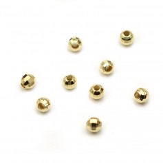 Gold plated brass "flash", faceted ball, 1.6x4mm x 20pcs