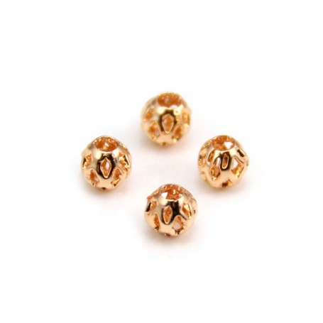Perles ajourée doré sur laiton 3.5mm x10pcs