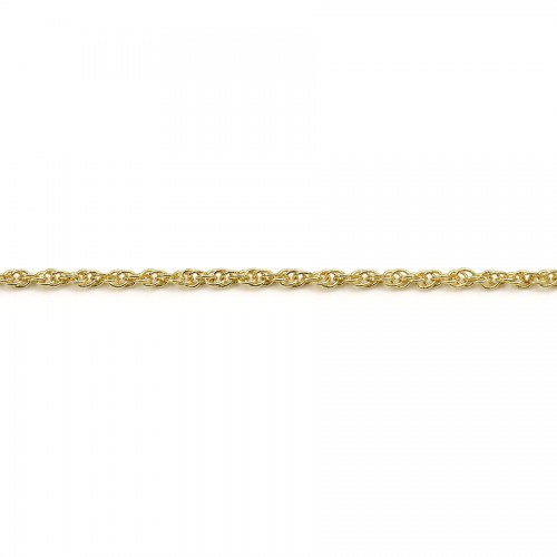 Catena a maglie ovali doppie di 1,6 mm x 1 m con flash in oro