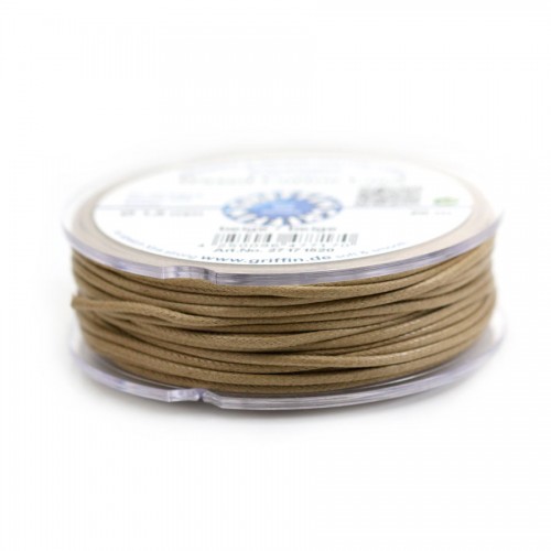 Cordón de algodón encerado beige 1,5 mm x 20 m