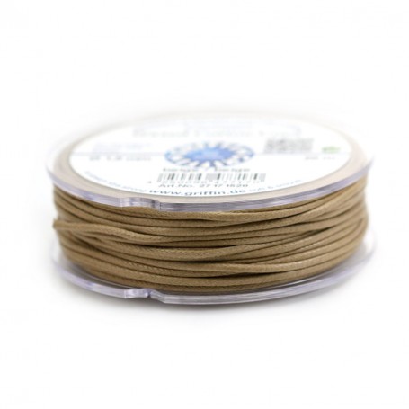 Beige waxed cotton cords 2.0mm x 5m