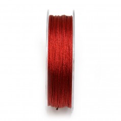 Polyestergarn in roter Farbe mit Glitter 0.8mm x 29m