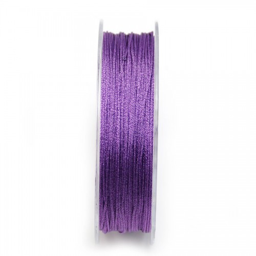 Fil polyester de couleur violet pailleté 0.8mm x 29m