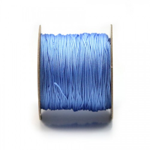 Polyester thread, in sky blue color, in size of 0.8mm x 100m
