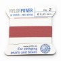 Nylon power wire with needle included, in dark pink color x 2m