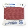 Nylon power wire with needle included, in dark pink color x 2m