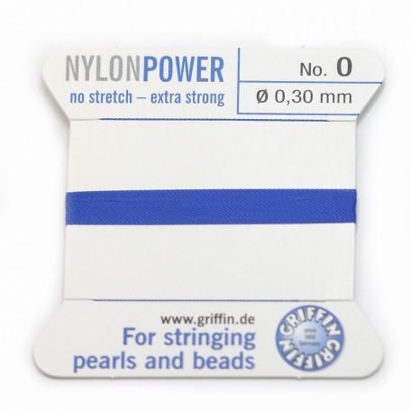 Nylon power wire with needle included, in navy blue color x 2m
