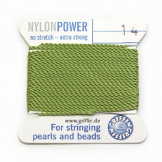 Nylon power wire with needle included, in jade green color x 2m