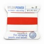 Nylon power wire with needle included, in orange-red color x 2m