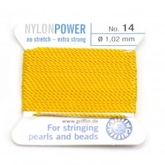 Nylon-Powergarn mit Nadel inklusive, hellgelb x 2m