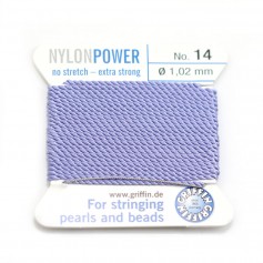 Fil power nylon avec aiguille inclus, de couleur lilas x 2m