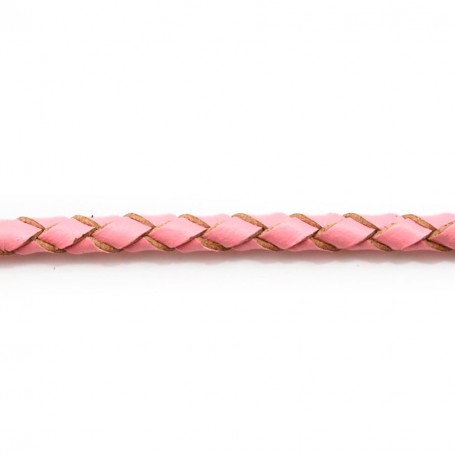 Braided leather cord 3.0mm x 50cm