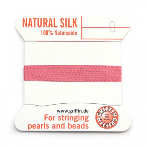 Silk bead cord 0.3mm dark pink x 2m