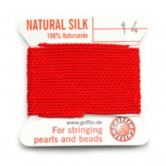 Silk bead cord 1.02mm red x 2m