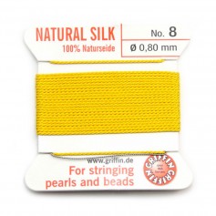 0.8mm light yellow silk thread x 2m