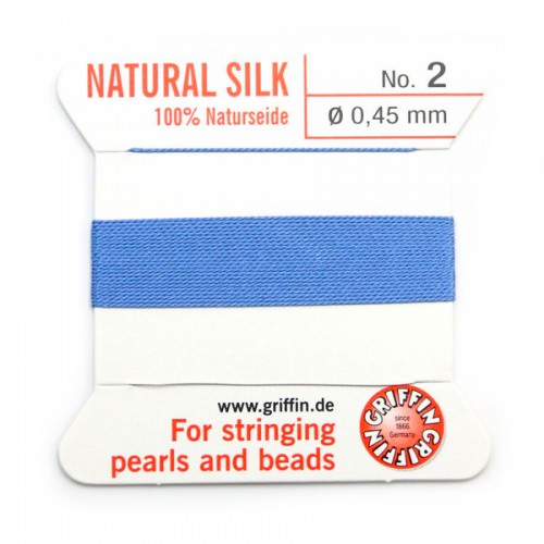 Fil de soie turquoise chaîne 0,35 mm stringing perles & perles Griffin Taille 1