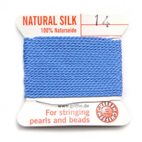 Silk bead cord 1.02mm bleu x 2m